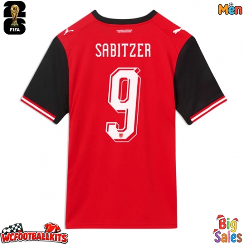 Austria Marcel Sabitzer #9 Replica Home Stadium Shirt World Cup 2026 Short Sleeve